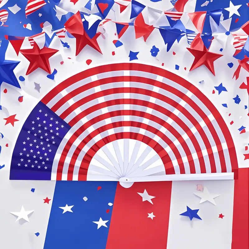 American Flag Clack, Popping Fan, for Line Dance, Rave, Festivals, and Performance