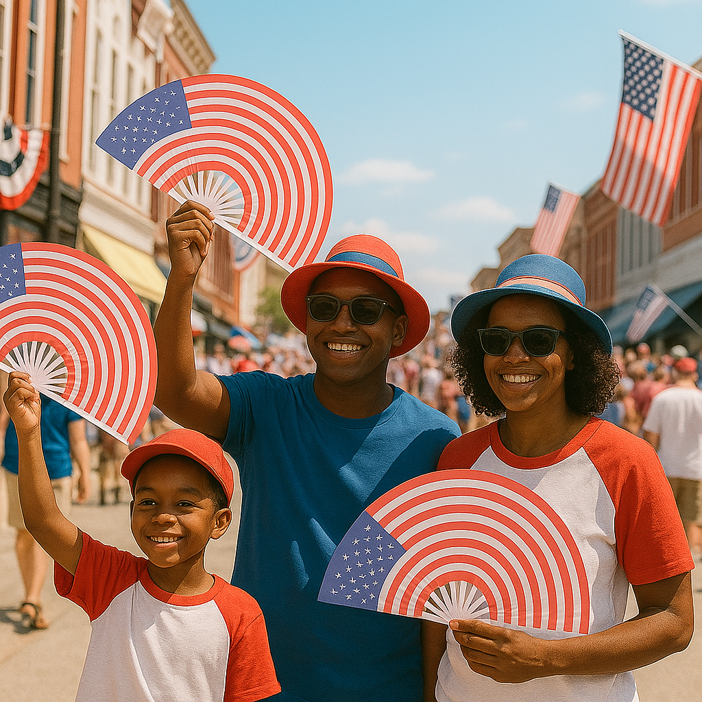 American Flag Clack, Popping Fan, for Line Dance, Rave, Festivals, and Performance