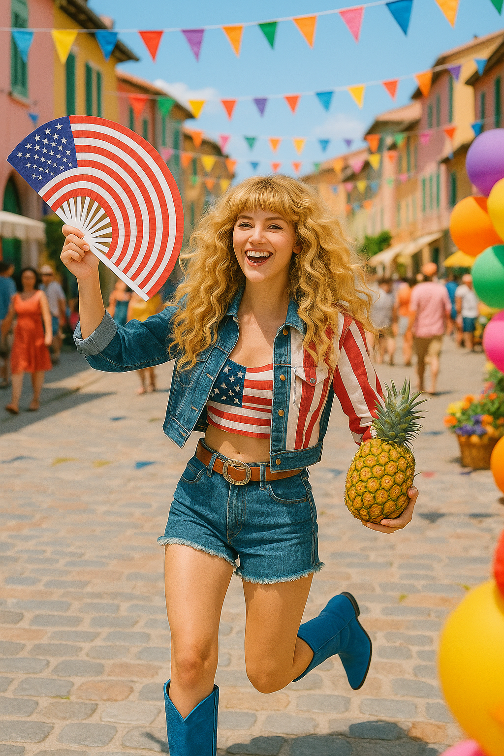 American Flag Clack, Popping Fan, for Line Dance, Rave, Festivals, and Performance