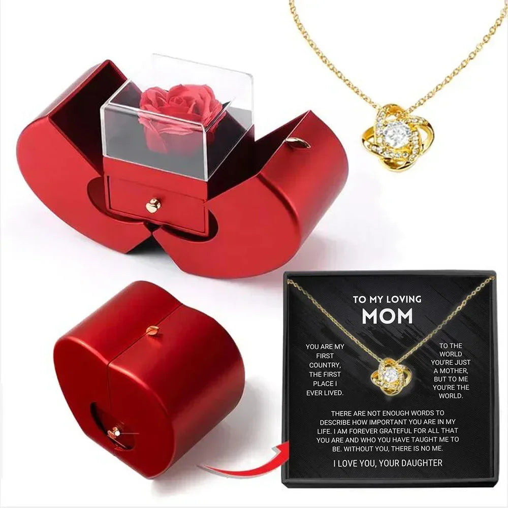Mother's Day Gift | Everlasting Rose And Beautiful Necklace