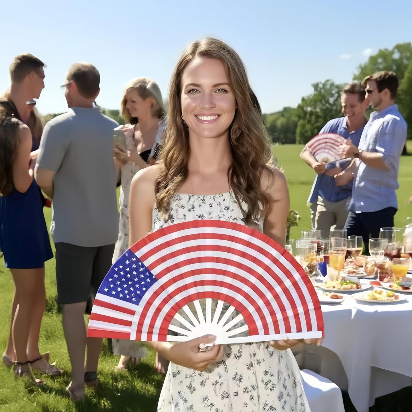 American Flag Clack, Popping Fan, for Line Dance, Rave, Festivals, and Performance