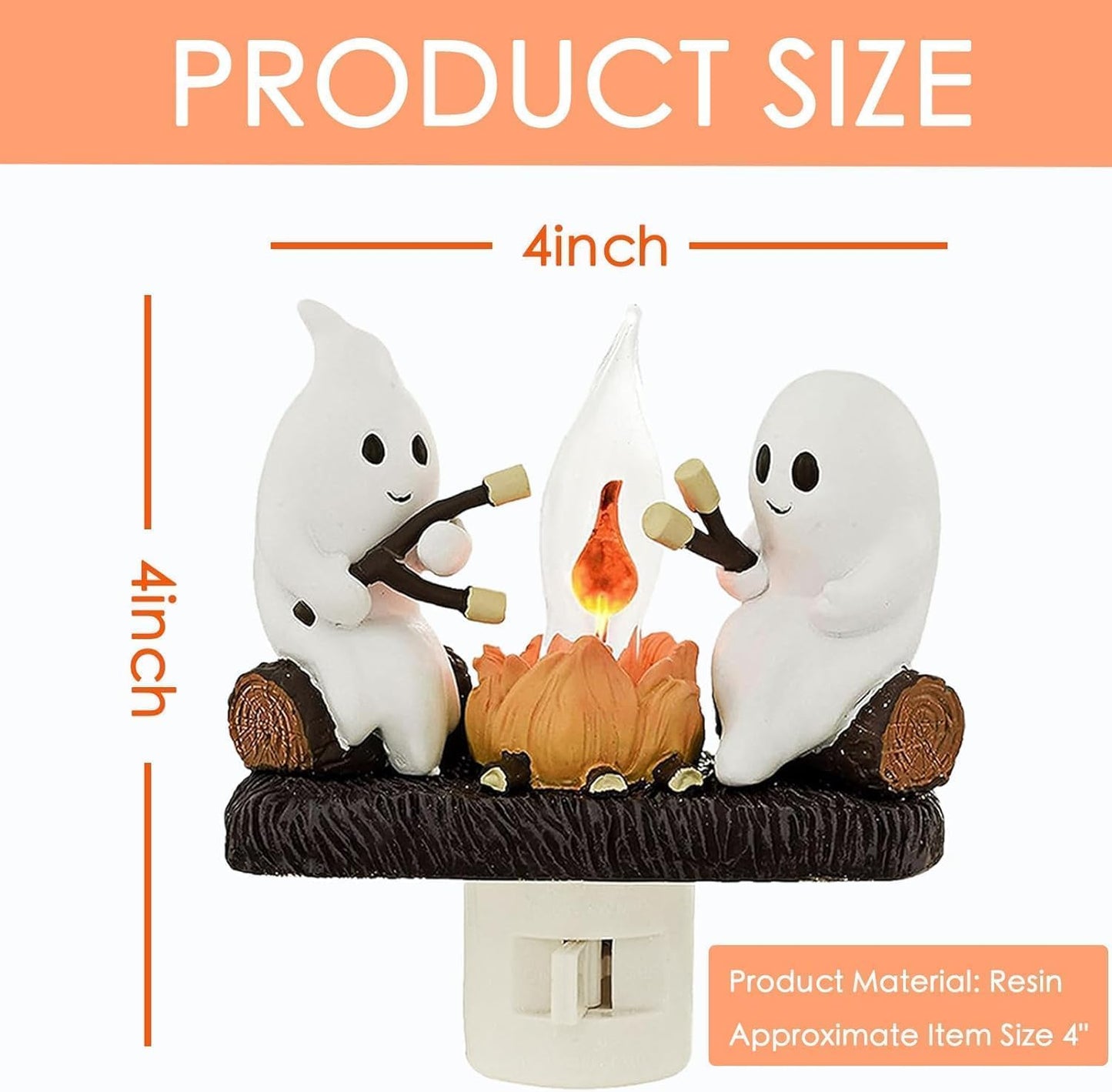 Ghostly Campfire Flickering Night Light