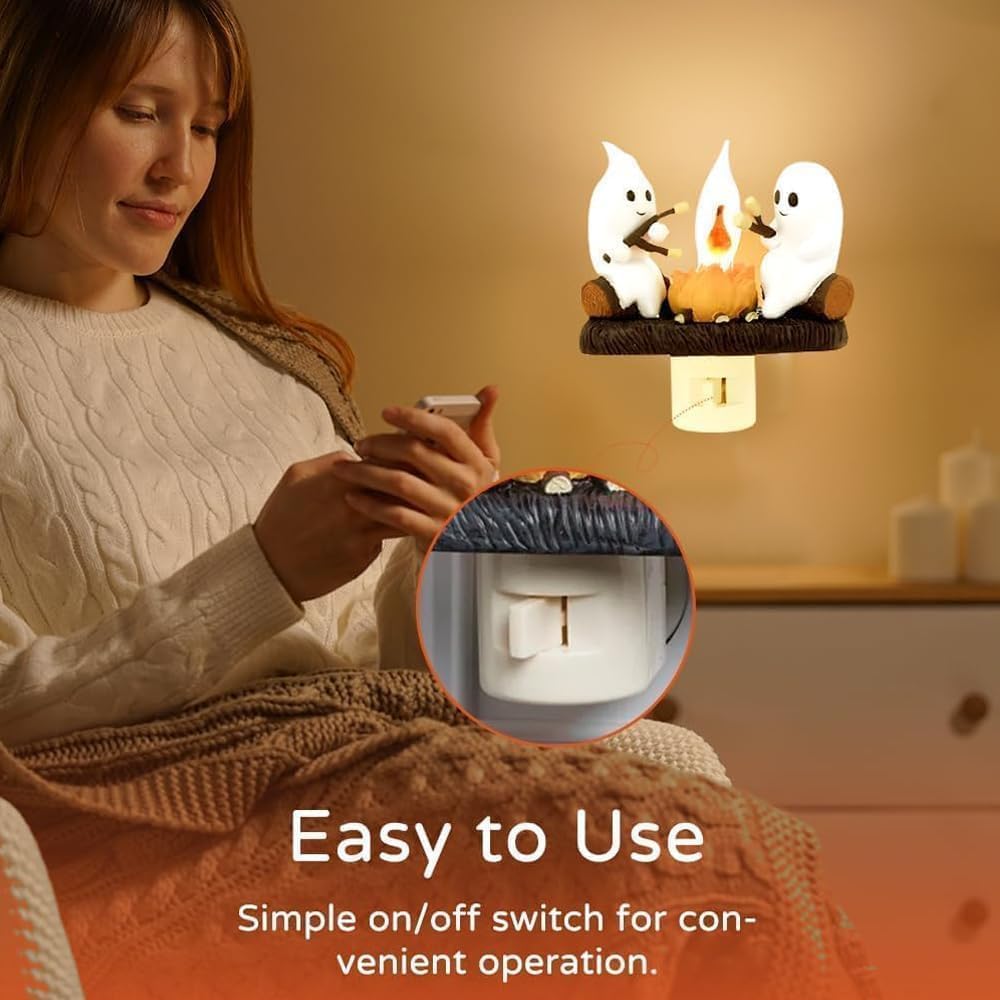 Ghostly Campfire Flickering Night Light