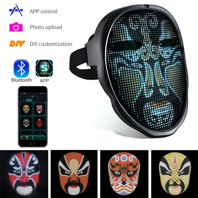 GlowSync LED Party Mask
