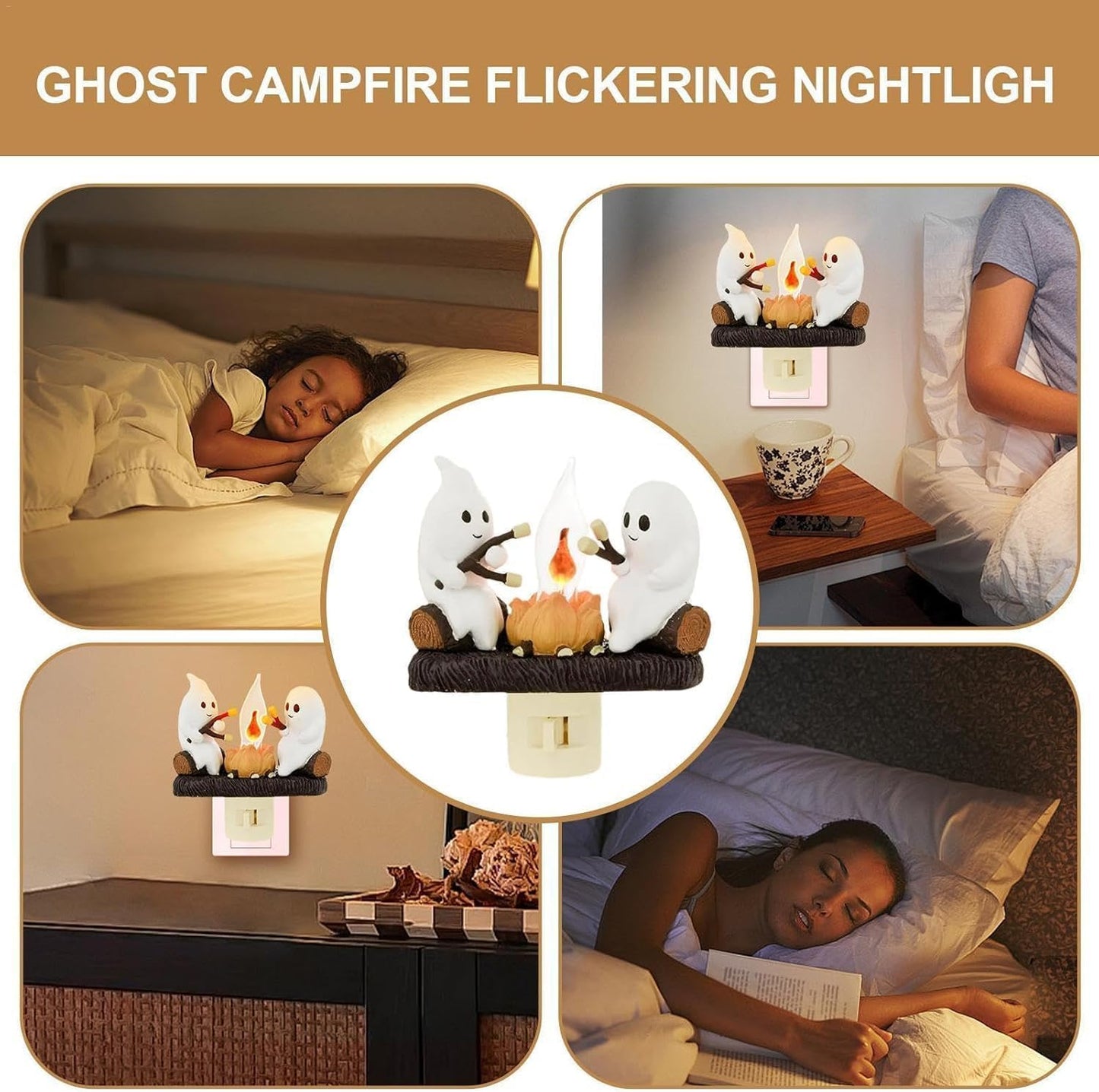 Ghostly Campfire Flickering Night Light
