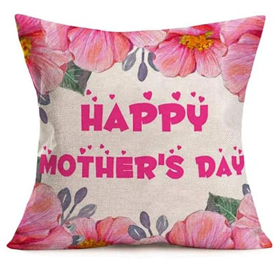 Happy Mother's Day Spring Colorful Pillowcase Decoration Cushion Cover