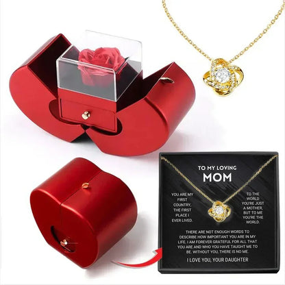 Mother's Day Gift | Everlasting Rose And Beautiful Necklace
