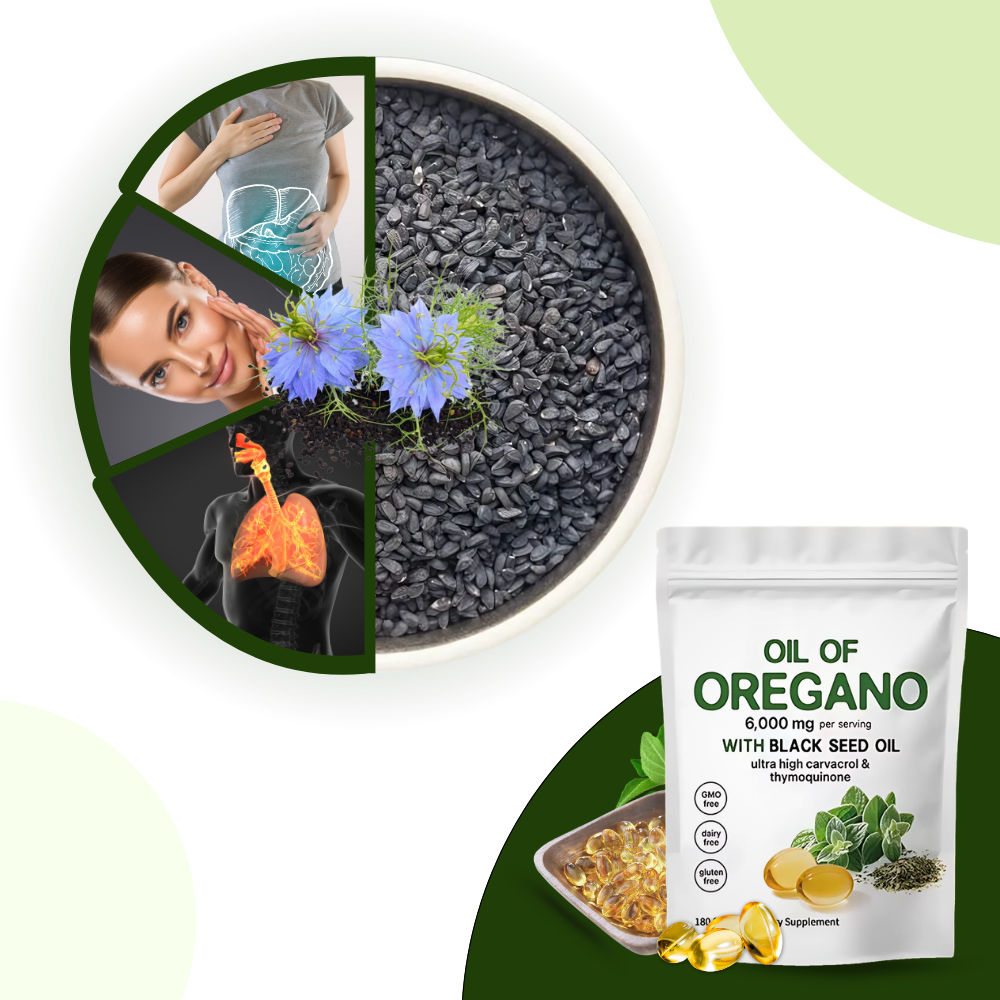 Daily Oregano Oil with Blackseed Oil Immunity Support 300 Softgels
