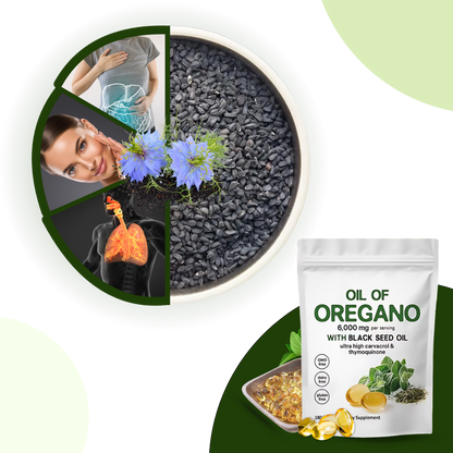 Daily Oregano Oil with Blackseed Oil Immunity Support 300 Softgels