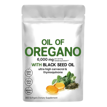 Daily Oregano Oil with Blackseed Oil Immunity Support 300 Softgels