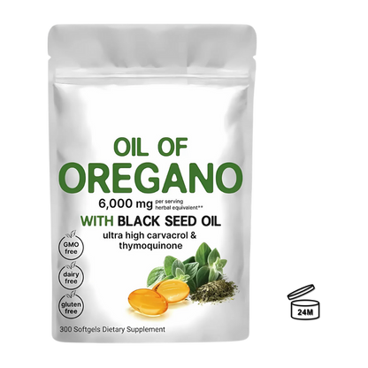 Daily Oregano Oil with Blackseed Oil Immunity Support 300 Softgels
